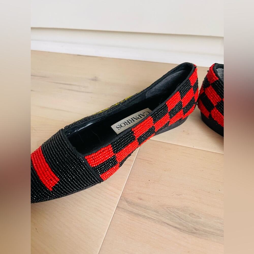 Vintage Women's Flats Size 6.5 80s era Colorblock Statement Fun Funky - Picture 3 of 8